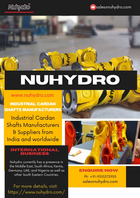 Industrial Cardan Shafts Nuhydro