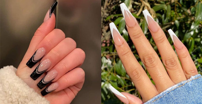 French Tip Coffin Nails  Stylevore