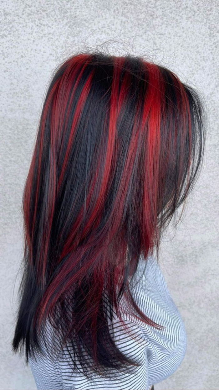 40 Gorgeous Black Hairstyles with Red Highlights That Pop  Hood MWR