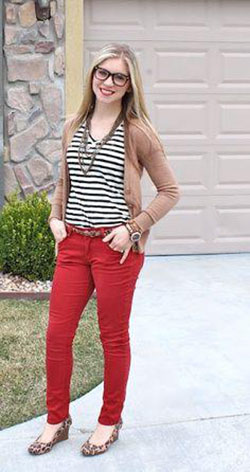 53 Best What To Wear With Red Pants / Jeans in Summer Images in