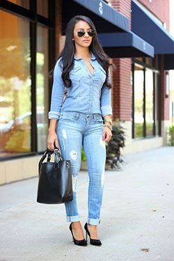 Casual Denim Outfits Jeans… College girl outfit ideas on Stylevore