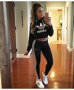 Baddie outfits with adidas joggers on Stylevore