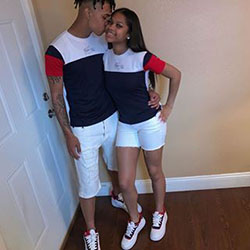 boyfriend and girlfriend matching outfits with jordans