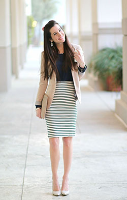 Classy outfit professional work outfits, business casual, street fashion, casual wear: Business casual,  Street Style,  Skirt Outfits,  White And Pink Outfit  