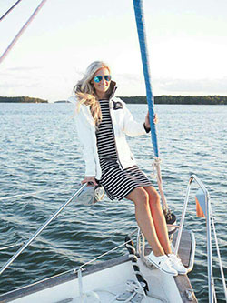 Really pretty sailing boat outfit, . Gant | Boating Outfits | Boat shoe,  Boating Dresses,