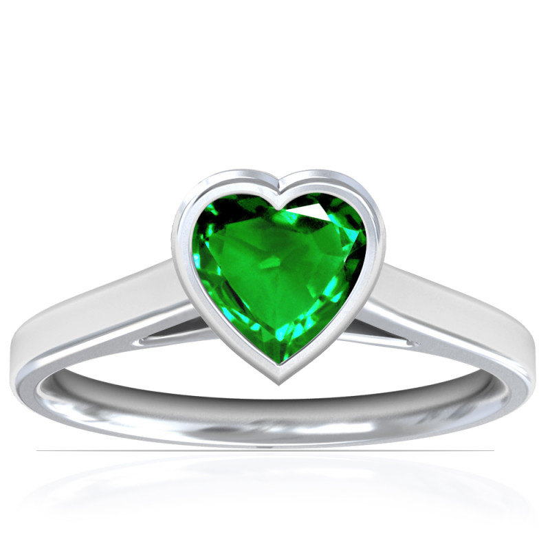 Emerald Emerald Solitaire Engagement Ring Gemstone Engagement Rings: 