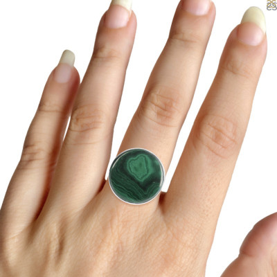 Malachite Ring A Glowing Green Colored Gemstone: 