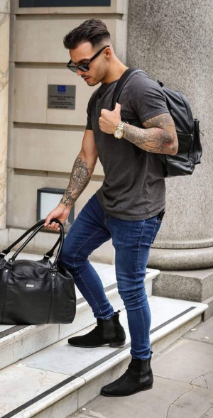 28 Best Black Boots Outfits For Men Images in May 2023