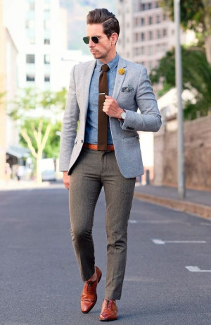 Mid Grey Suit Jackets And Tuxedo, Oxford Shoes Wardrobe Ideas With Mid ...