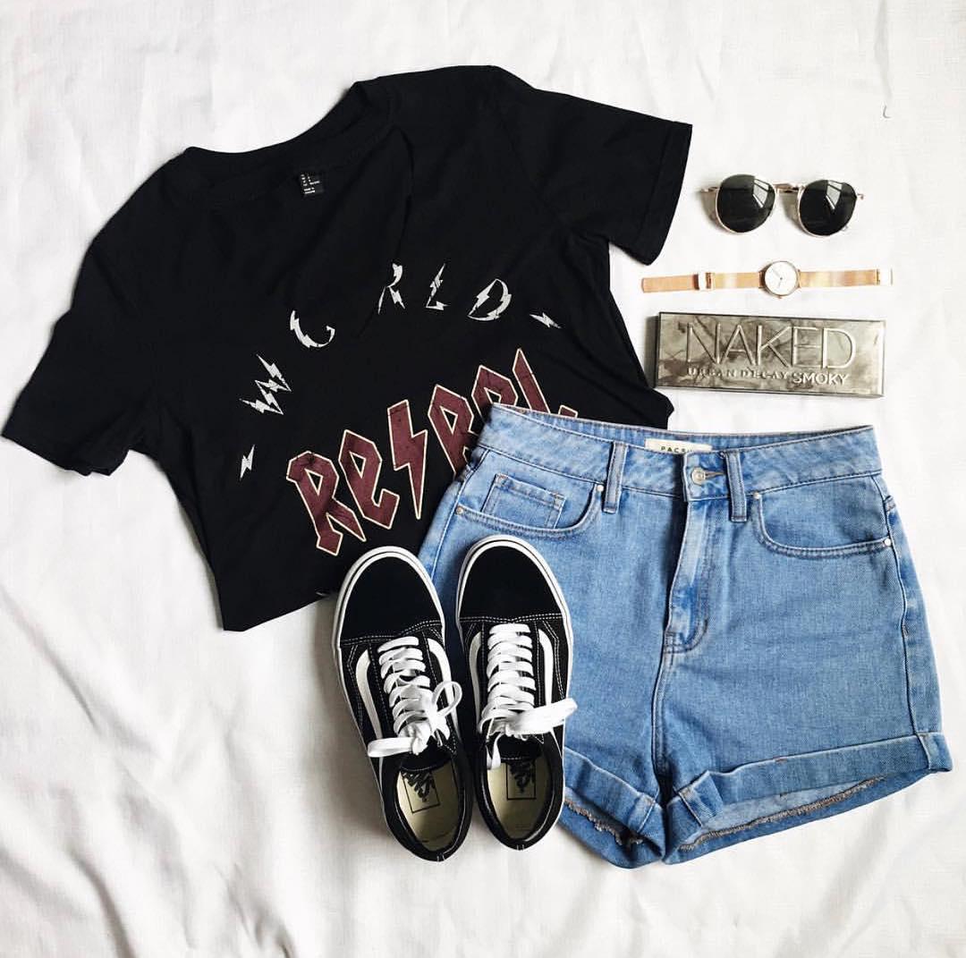 Shorts Outfit Crop top – t-shirt, shirt, clothing, fashion on Stylevore