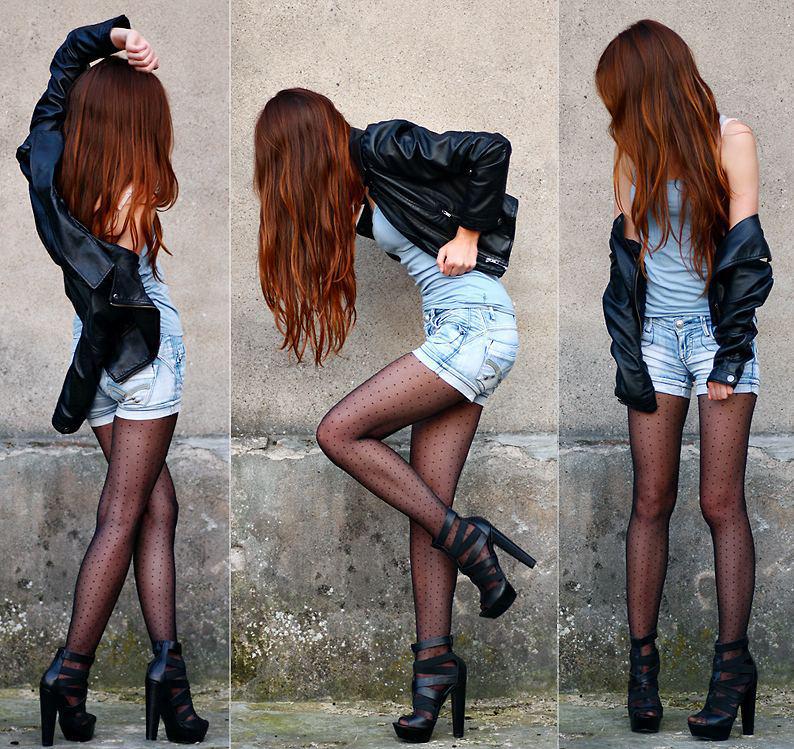 #jeans #shorts #with #tights … on Stylevore