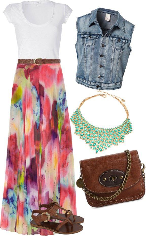 Colorful Maxi Skirt Easter Outfit For Both Girls & Women on Stylevore