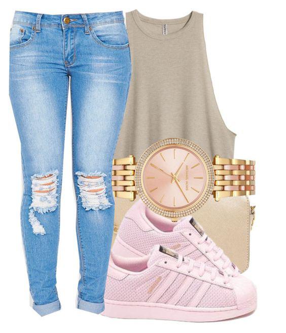 This Polyvore outfit featuring Jeans, Michael Kors, Adidas. on Stylevore