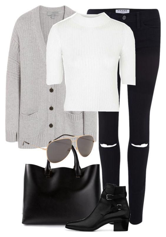 This outfit featuring Mulberry, Frame Denim, Topshop, ChloÃ© and Yves ...