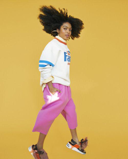 Yara Shahidi wearing Marc Jacobs Spring 18 photographed… on Stylevore