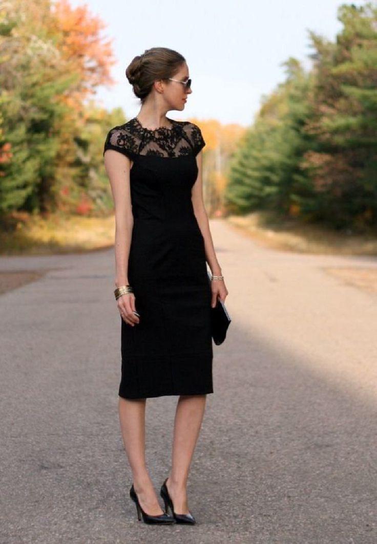 Образ маленькое черное платье и прическа