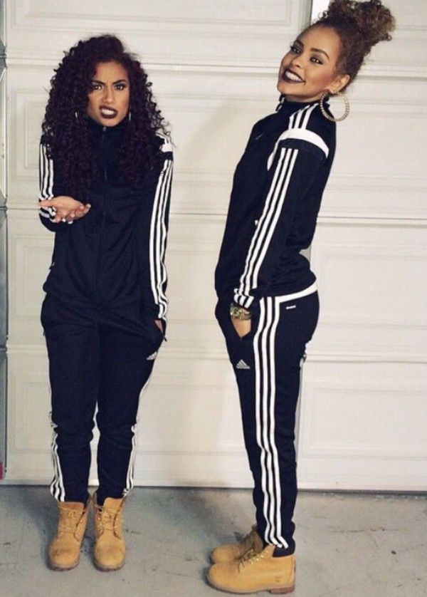 black adidas outfit