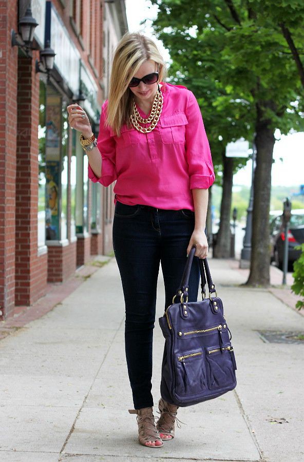 pink blouse outfit