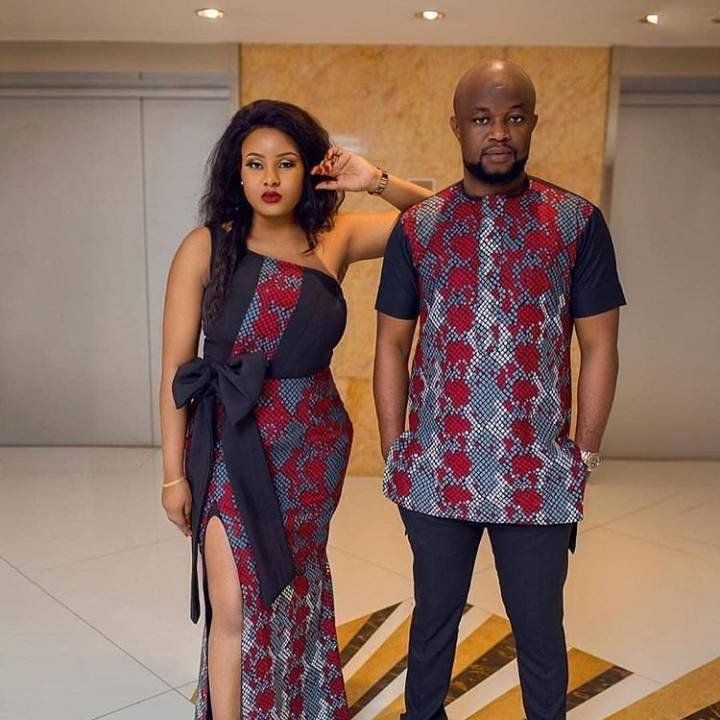 African couple matching outfits on Stylevore