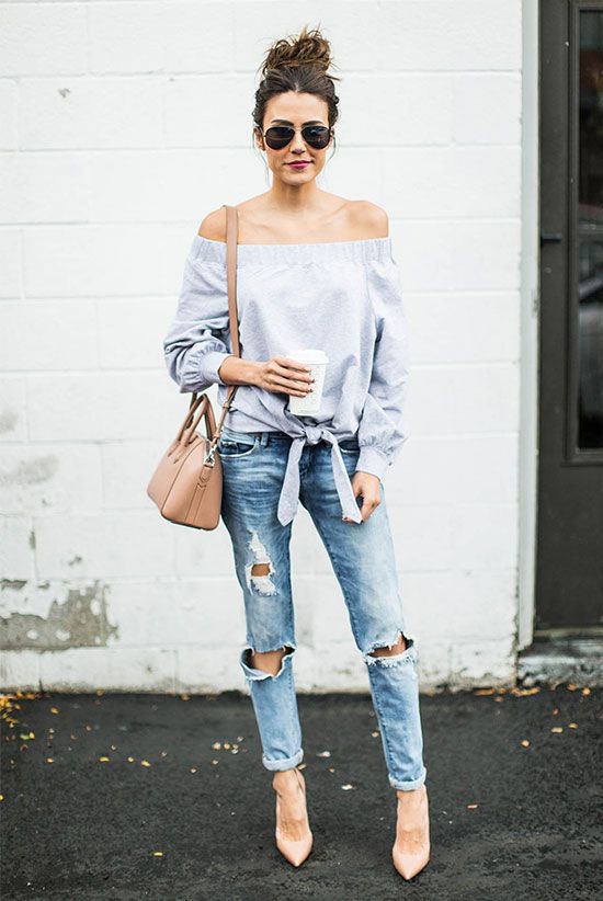 ripped jeans outfit summer