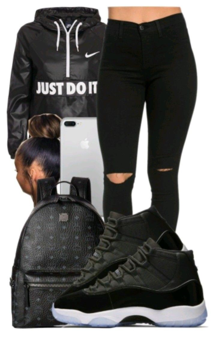 cute outfits with black jordans