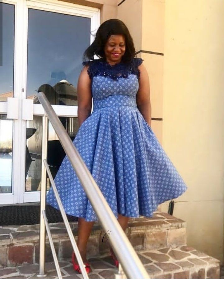 Shweshwe dresses 2019, Polka dot, Cocktail dress on Stylevore