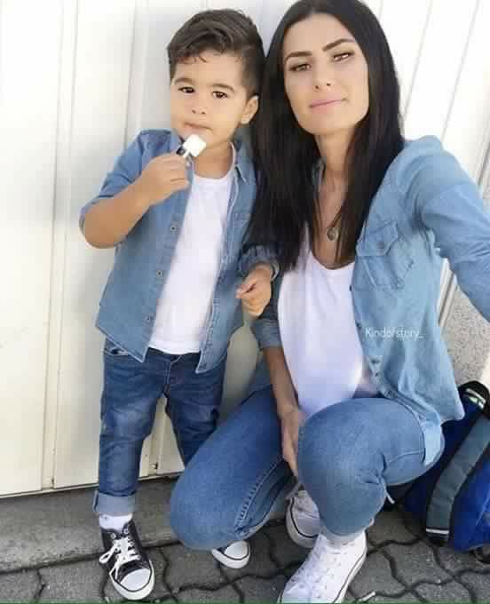 baby boy and mother matching outfits