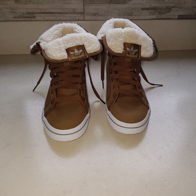 furry adidas boots