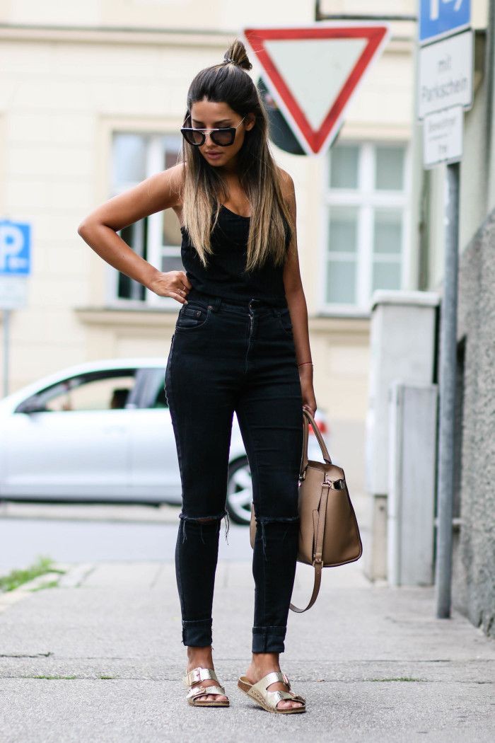 Black Outfits For Girls With Birkenstocks on Stylevore