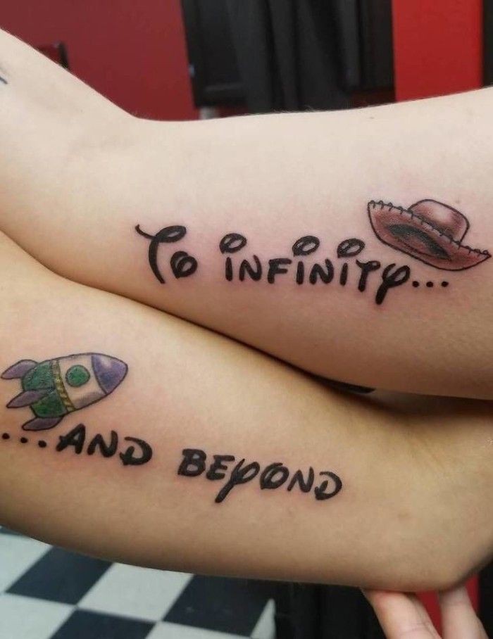 infinity and beyond tattoo for couples