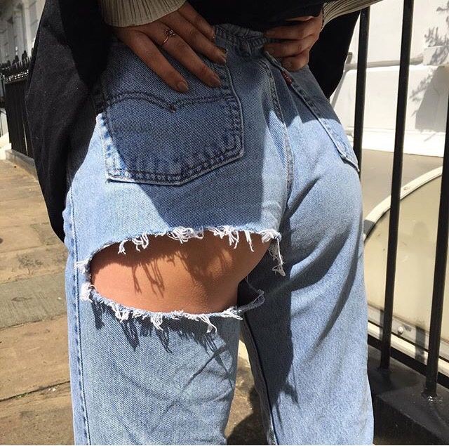 Blue Bum Ripped Jeans Trend on Stylevore