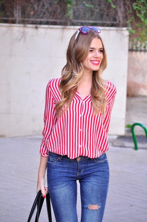 cortina por otra parte, Sin valor Slim Fit Button Up Striped Shirt With Goggles on Stylevore