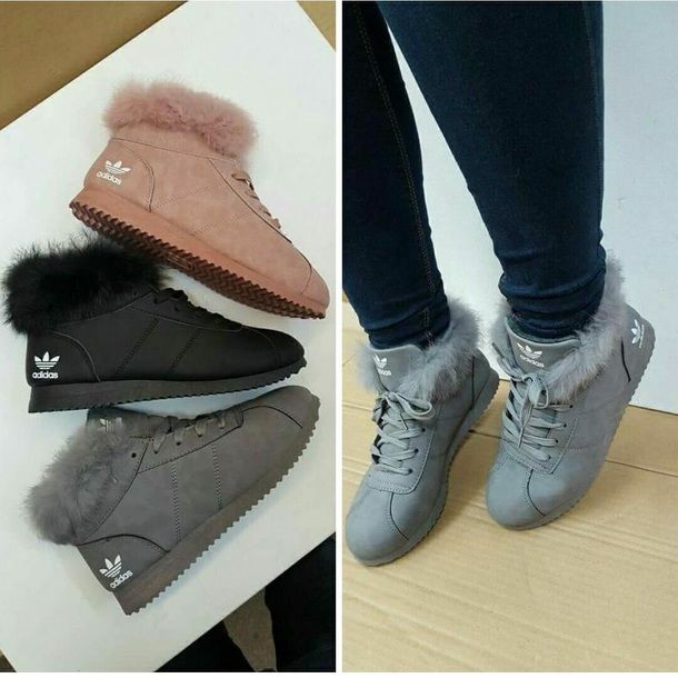 adidas timberland style boots with fur