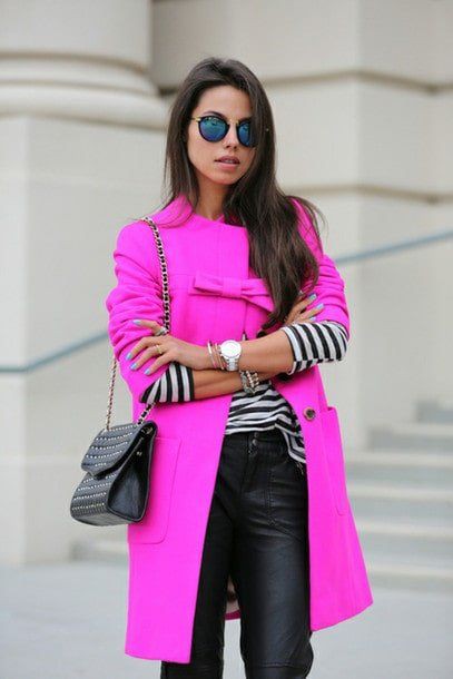 black and hot pink outfits