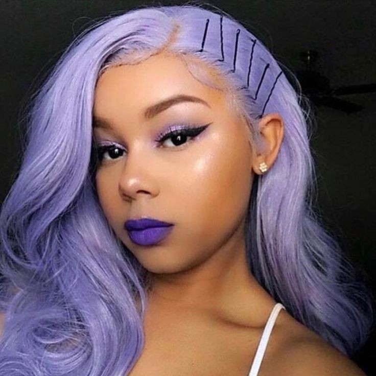 purple hair on dark skin