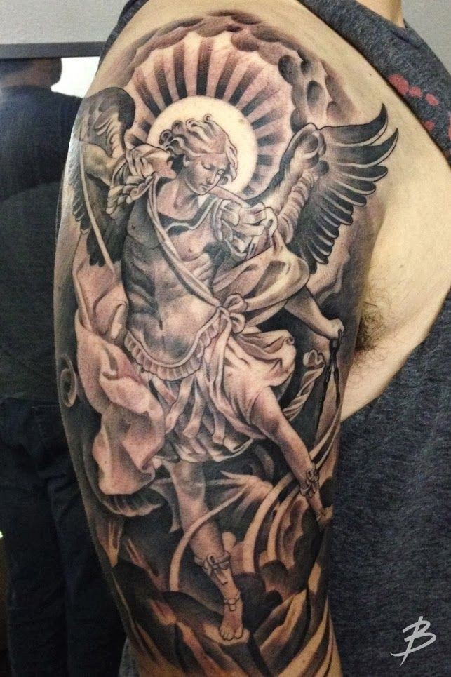 Independent Tattoo Company  Tattoos  Black and Gray  Guardian angel