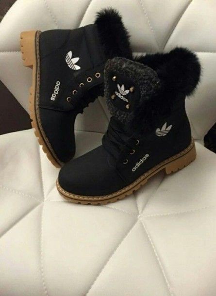 adidas booties with fur