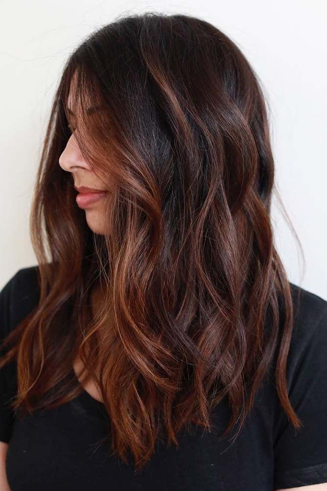brown hair with auburn highlights color ideas