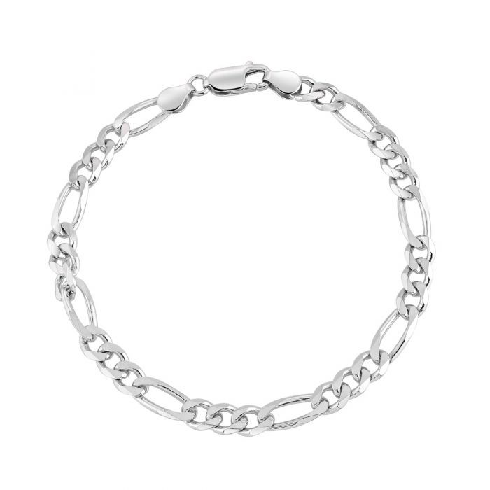 Sterling Silver 5.7mm Diamond Cut Figaro Link Bracelet £32.00 ...