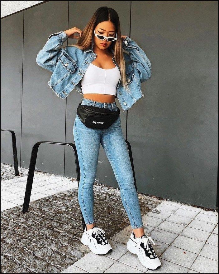Baddie Outfits With Jean Jackets | Summer Outfits With Denim Jacket ...