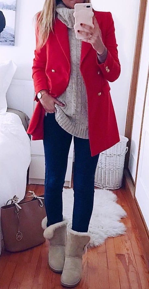 Outfit rojo invierno mujer, Casual wear | Outfit Ideas To Look Younger |  Casual wear, Dress code, Youthful outfits