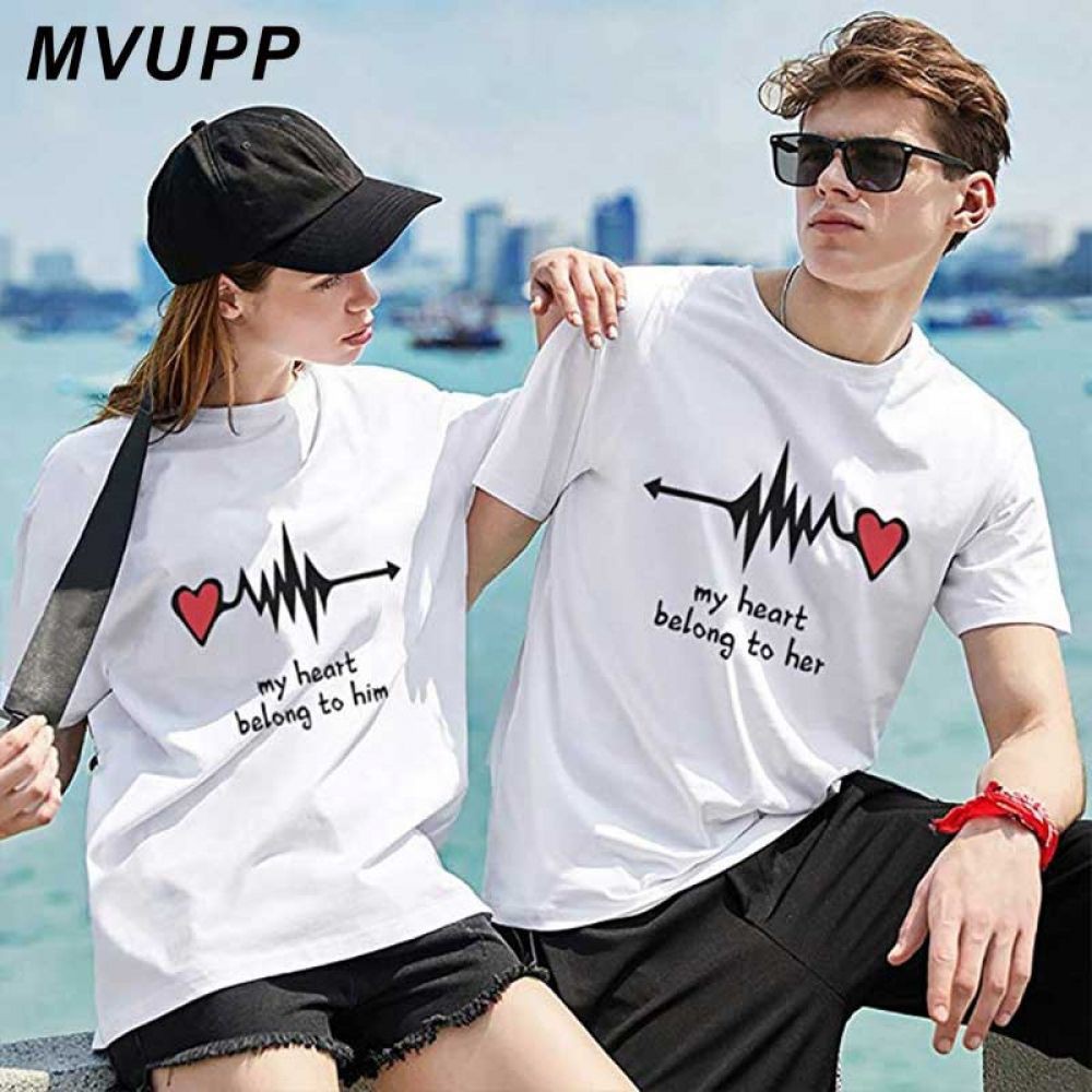 Print Couple T Shirt Printed T Shirt Couple Clothes Ideas Casual Wear Couple Outfits