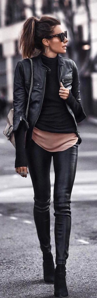 Know more about these leather pants outfit, Casual wear | Leather ...