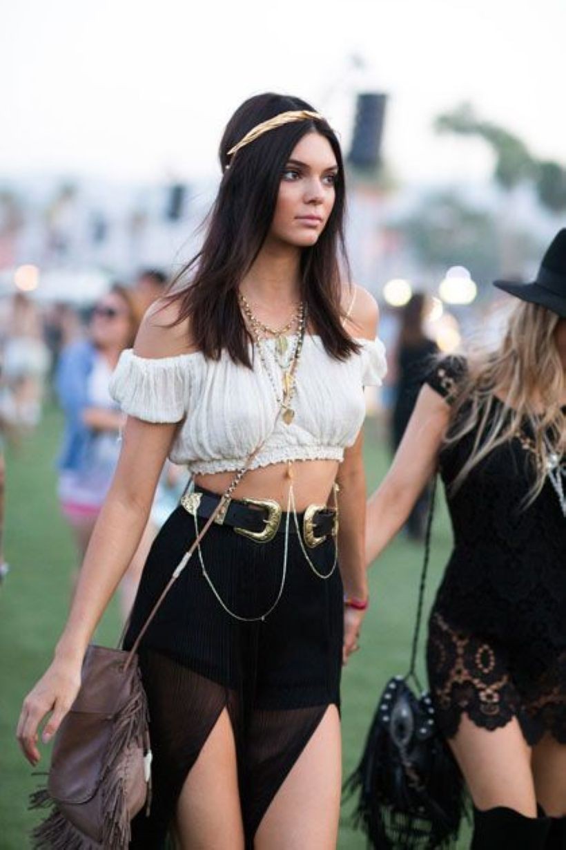 Partywear ideas for bohemian coachella outfit, Kendall Jenner