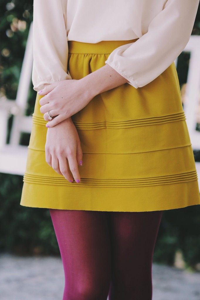 Wine and yellow colour combination | Tights With Skirt Outfit | Color  scheme, Skirt Outfits, Wine color