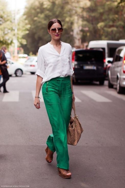 Green palazzo pants and crop top  Luvtolook  Virtual Styling  Estilo  palazzo Pantalones anchos Pantalones de moda
