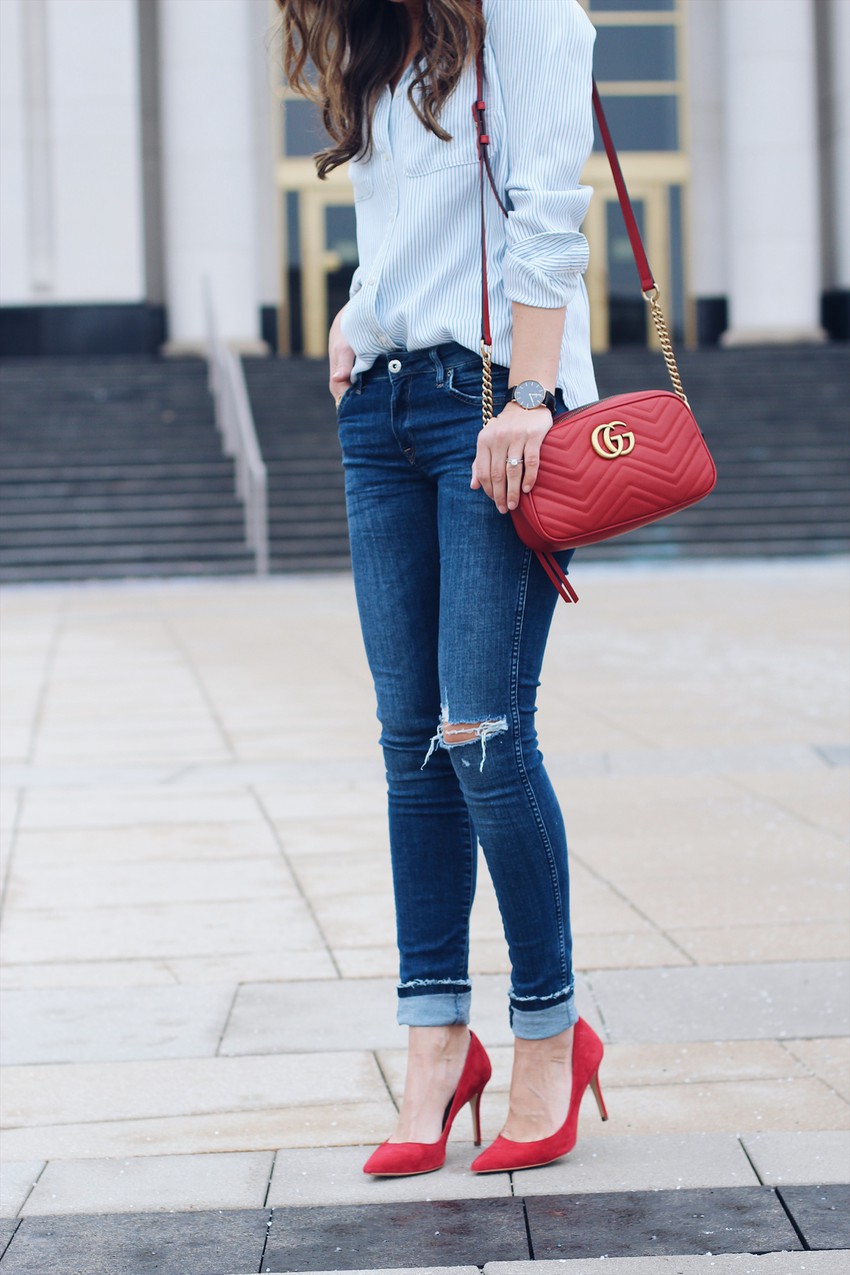 Trendy and classic red heels outfit, SuÃ¨de Pumps | Outfits With Shoes | Dress High-heeled Red Outfits