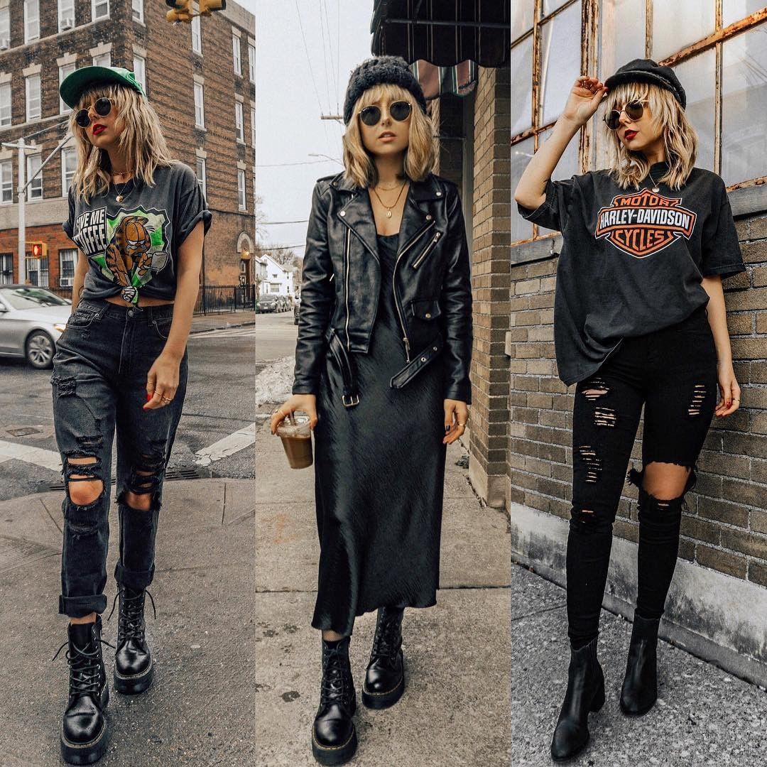 Combat Boots Outfit, Grunge fashion 