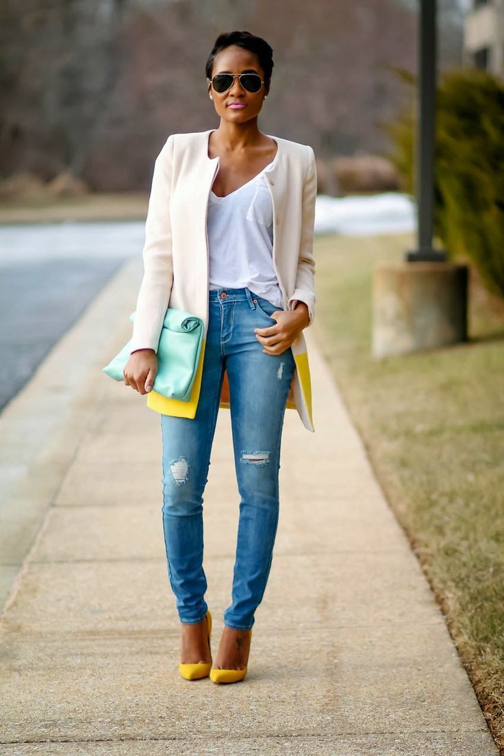 Outfits With Yellow Shoes, Casual wear, High-heeled shoe | Outfits With ...
