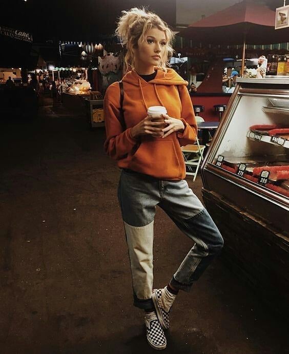 orange vans outfit